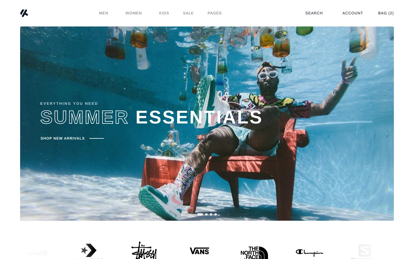 Bootstrap Fashion — The homepage.