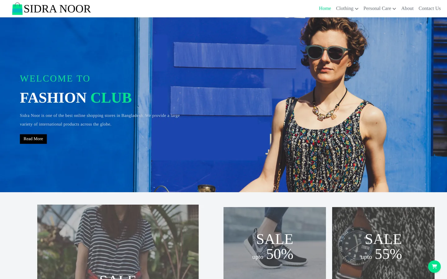 Sidra Noor Fashion — The shop front.