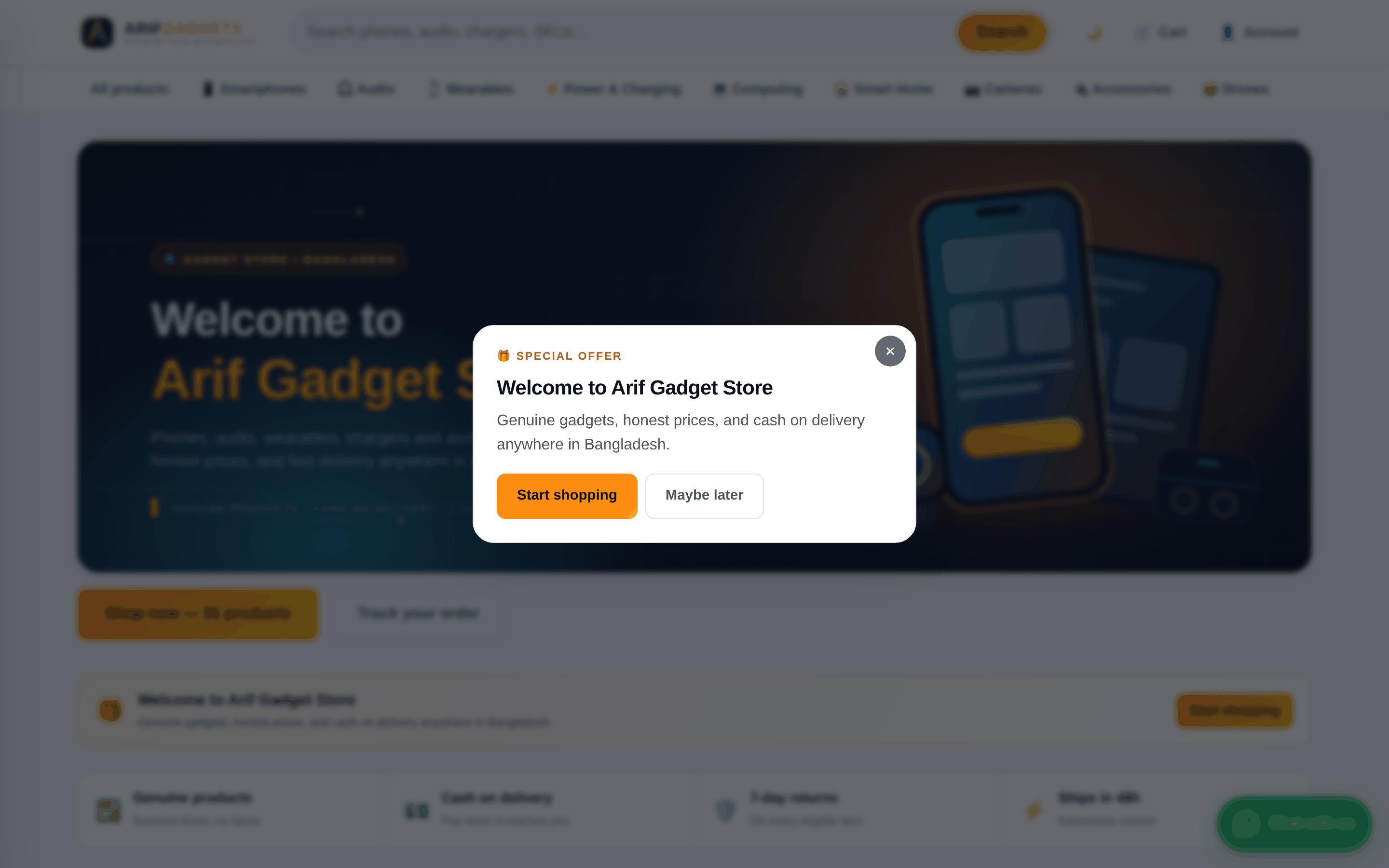Offer popup as a visitor meets it