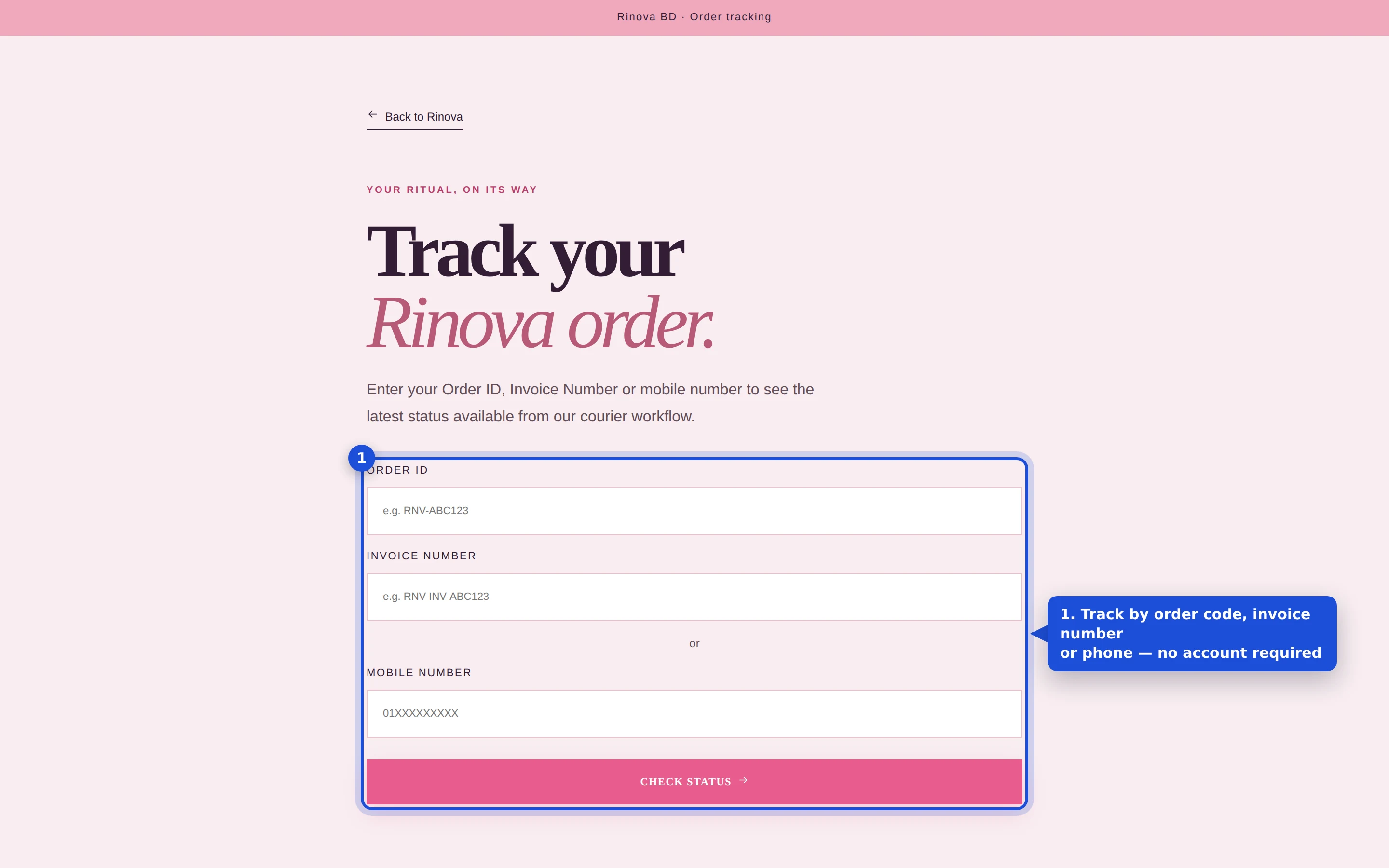 Order tracking