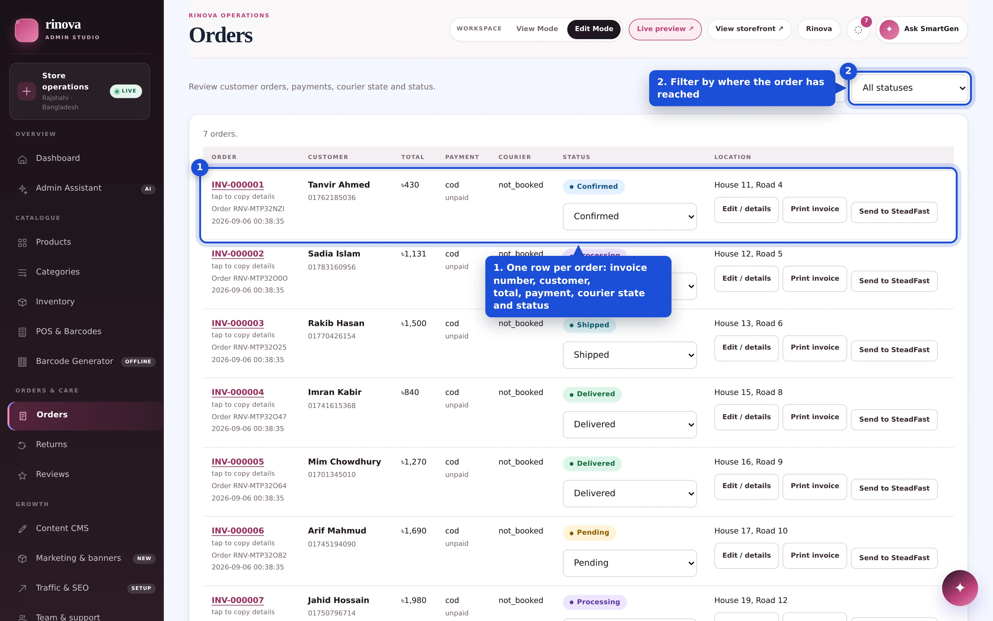 Orders