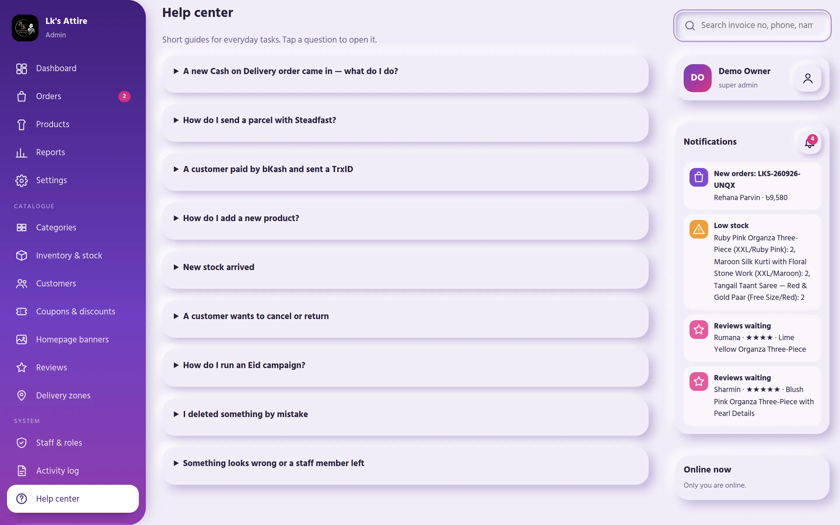 Help centre